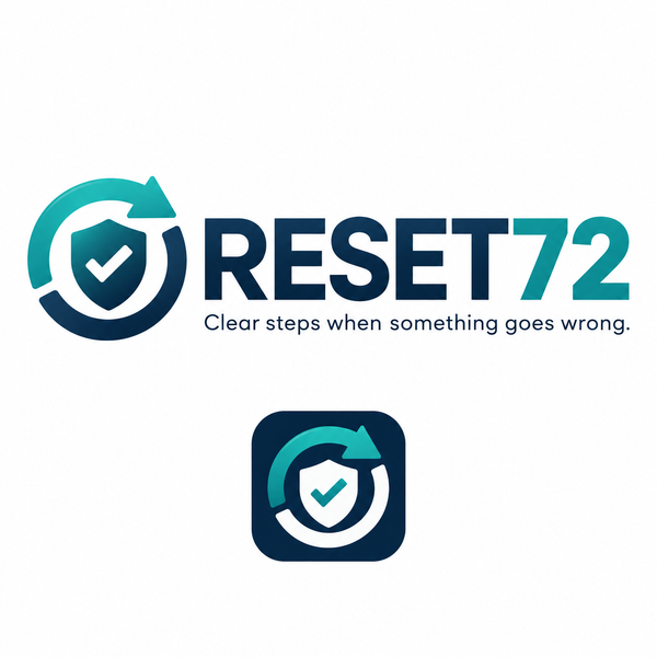 RESET72 — Clear steps when something goes wrong