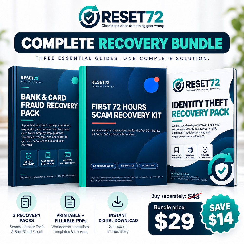 RESET72 Complete Recovery Bundle — three digital recovery packs