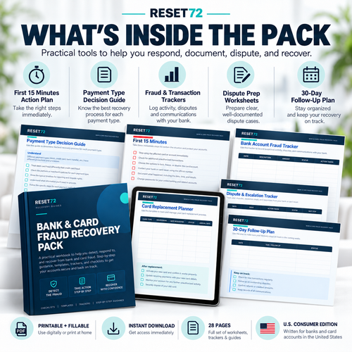 RESET72 – Bank & Card Fraud Recovery Pack